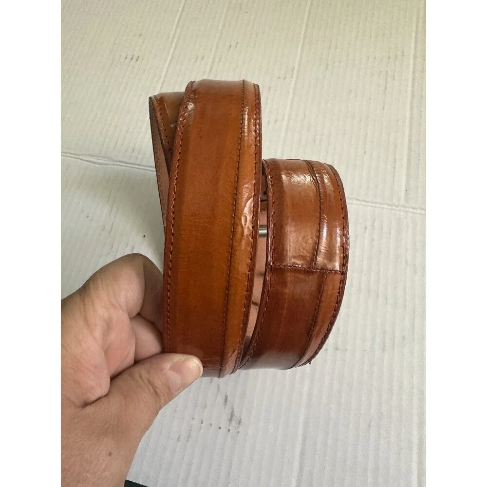 Eel Skin Cognac Western Men’s Belt 40 Rodeo Max